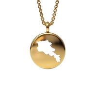 Pendentif carte de l'Arménie en argent sterling plaqué or 14 carats, forme ronde de 24 mm et épaisseur de 1,5 mm, breloque Terre, bijou de voyage délicat | Médaillon gravé Aventure | LKB_MAP_624