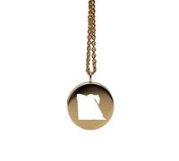 Pendentif carte de l'Égypte en argent sterling plaqué or 14 carats, forme ronde de 24 mm et épaisseur de 1,5 mm, breloque Terre, bijou de voyage délicat | Médaillon gravé Aventure | LKB_MAP_460