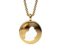 Pendentif carte de l'île Maurice en argent sterling plaqué or 14 carats, forme ronde de 24 mm et épaisseur de 1,5 mm, breloque Terre, bijou de voyage délicat | Médaillon gravé Aventure | LKB_MAP_562
