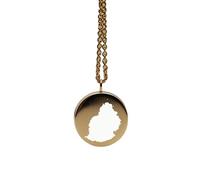 Pendentif carte de l'île Maurice en argent sterling plaqué or 14 carats, forme ronde de 24 mm et épaisseur de 1,5 mm, breloque Terre, bijou de voyage délicat | Médaillon gravé Aventure | LKB_MAP_396