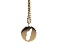 Pendentif carte de Madagascar en argent sterling plaqué or 14 carats, forme ronde de 24 mm et épaisseur de 1,5 mm, breloque Terre, bijou de voyage délicat | Médaillon gravé Aventure | LKB_MAP_404