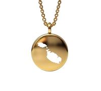 Pendentif carte de Malte en argent sterling plaqué or 14 carats, forme ronde de 24 mm et épaisseur de 1,5 mm, breloque Terre, bijou de voyage délicat | Médaillon gravé Aventure | LKB_MAP_565