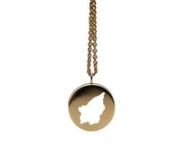 Pendentif carte de Saint-Marin en argent sterling plaqué or 14 carats, forme ronde de 24 mm et épaisseur de 1,5 mm, breloque Terre, bijou de voyage délicat | Médaillon gravé Aventure | LKB_MAP_352