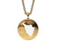 Pendentif carte du Grand-Duché de Toscane en argent sterling plaqué or 14 carats, forme ronde de 24 mm et épaisseur de 1,5 mm, breloque Terre, bijou de voyage délicat | Aventure | LKB_MAP_511