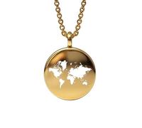 Pendentif carte du monde en argent sterling plaqué or 14 carats, forme ronde de 24 mm et épaisseur de 1,5 mm, breloque Terre, bijou de voyage délicat | Médaillon gravé Aventure | LKB_MAP_652
