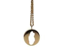 Pendentif carte du Qatar en argent sterling plaqué or 14 carats, forme ronde de 24 mm et épaisseur de 1,5 mm, breloque Terre, bijou de voyage délicat | Médaillon gravé Aventure | LKB_MAP_362