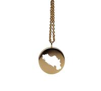 Pendentif carte du Royaume de Serbie/Yougoslavie en argent sterling plaqué or 14 carats, forme ronde de 24 mm et épaisseur de 1,5 mm, breloque Terre, bijou de voyage délicat | Aventure | LKB_MAP_418