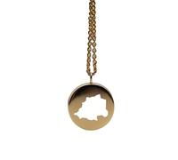 Pendentif carte du Saint-Siège en argent sterling plaqué or 14 carats, forme ronde de 24 mm et épaisseur de 1,5 mm, breloque Terre, bijou de voyage délicat | Médaillon gravé aventure | LKB_MAP_434