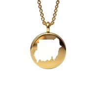 Pendentif carte du Soudan en argent sterling plaqué or 14 carats, forme ronde de 24 mm et épaisseur de 1,5 mm, breloque Terre, bijou de voyage délicat | Médaillon gravé Aventure | LKB_MAP_600
