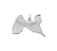 Pendentif carte Guadeloupe en Argent 925 - Neuf