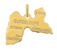 Pendentif Carte Guadeloupe Plaqué Or 18K - Bijou Antillais Mixte Seul