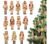 Pendentif Casse-Noisette Pour Noël,Casse-Noisette En Bois Pour Arbres De Noël,12pièces Casse-Noisettes Décoration De Noël,9.5cm D'ornements De Casse-Noisette De Noël,Décorations De Noël Casse-Noisette