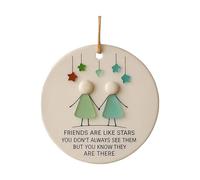Pendentif céleste ciel étoilé à suspendre pour couple - Décoration souvenir d'amitié intemporelle pour la maison (beige, 8 x 8 cm)
