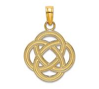 Pendentif celtique en or jaune massif 10 carats avec petit nœud d'éternité 17,7 mm de long pour femme