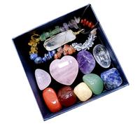 Pendentif Chakra en Cristal Décoratif, Délicat, Lot de Set de Pierres | Boîte Incluse, Pierre de Massage Portable, Usage Spa et Nouvel An, Cristal, Friends Family Men
