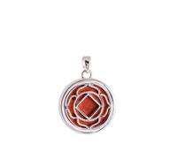 Pendentif chakra racine avec jaspe rouge et chaîne