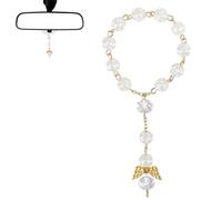 Pendentif chapelet de voiture en cristal, ange gardien catholique à suspendre pour rétroviseur, cadeau religieux et décoration porte-bonheur, accessoires d'intérieur de voiture pour femme/homme (doré)
