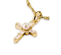 Pendentif charm croix vintage Connect plaqué or