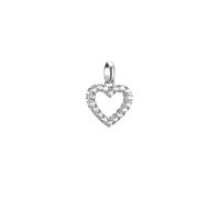 Pendentif Charm Cœur Avec Pierres Blanches - Connect Argent
