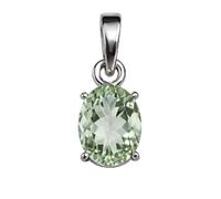Pendentif Charm en Argent 925 avec Améthyste Verte Naturelle Petite Pierre 7 x 9 mm