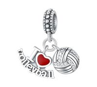Pendentif charm en argent sterling 925 pour bracelets | Charms sur le thème du sport Charms sur le thème des loisirs Bijoux à offrir aux femmes