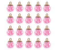 Pendentif Charm Mini Bouteille Globe en Verre 16mm, Lot de 20 | Petite Bouteille Bijoux DIY à Sequins Étoile, pour Pendentifs de Collier et Créations Artisanales