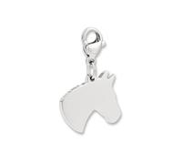 Pendentif Charms cheval mit fermoir mousqueton | Pendentif argenté en acier inoxydable 316L | Charm für bracelet à breloques en argent | Résistant à l’eau & hypoallergénique