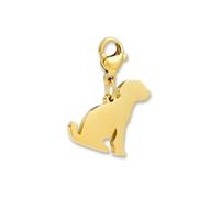 Pendentif Charms chien avec fermoir mousqueton | Pendentif doré en acier inoxydable 316L | Charm pour bracelet à breloques en or 18K | Résistant à l’eau & hypoallergénique