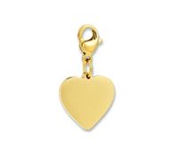 Pendentif Charms cœur avec fermoir mousqueton | Pendentif doré en acier inoxydable 316L | Charm pour bracelet à breloques en or 18K | Résistant à l’eau & hypoallergénique