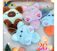 Pendentif chat en peluche à longue queue, 1 à 20 pièces, poupée de chat, sac d'école, breloque clé, cadeau d'anniversaire pour enfants, cadeau de vacances pour ami Floral-1PC