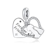 Pendentif chat et chien Forever Friends, accessoire de bracelet à breloques en argent sterling 925, compatible avec le collier bracelet pandora