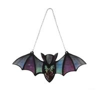 Pendentif chauve-souris d'Halloween en acrylique pour décoration de lieu, décoration à suspendre adaptée pour une utilisation en intérieur et en extérieur (vert)