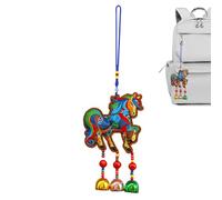 Pendentif cheval du Nouvel An chinois brodé portable objets de collection | Décoration de voiture du Nouvel An chinois pour voitures, sacs, boutique, école, bureau, café, librairie, salon