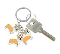 Pendentif Chien pendandog Porte-clés Corgi Mignon chaîne de clé de Voiture de Chiot à Main Portefeuille Charme Pendentif à Dos Accessoires Bijoux pour Animaux (Jaune)