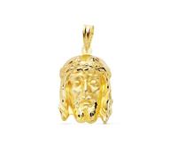 Pendentif Christ de la Bonne Mort, or 9 carats, tête sculptée de 21 mm
