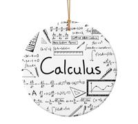 Pendentif circulaire en céramique avec impression de calcul geek mathématique, géométrique, petite décoration de Noël, cadeaux pour femmes ou hommes