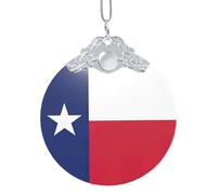 Pendentif circulaire en verre imprimé drapeau de l'État du Texas - Décoration à suspendre avec boucle en métal, décoration de maison et de bureau