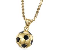 Pendentif classique de football pour homme - Collier 3D - Hip-Hop Punk Sport - Pendentif ballon de millésime - Bijoux de sport pour homme - Collier élégant pour amateurs de balle, Groß, Acier