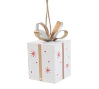 Pendentif classique en fer forgé pour décoration d'arbre avec influence rustique et détails faits à la main pour décoration de vacances et utilisation festive (blanc)