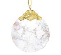 Pendentif classique en marbre blanc or rose avec clip en métal pour arbre et décoration de la maison