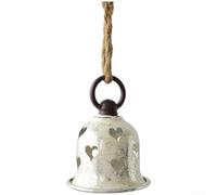 Pendentif cloche en métal pour sapin de Noël et scène de vacances à suspendre avec matériau en fer et son sonore (C)