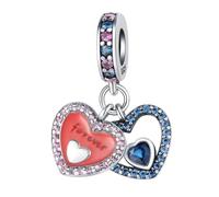 Pendentif coeur d'amour intemporel, accessoire de bracelet à breloques en argent sterling 925, compatible avec le collier bracelet pandora
