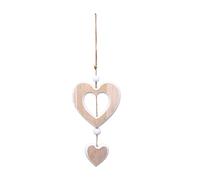 Pendentif Coeur en Bois Naturel Breloque Faite À La Main pour Saint-Valentin Ornement Suspendu pour Les Fêtes Et Décoration Quotidienne Artisanat