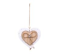 Pendentif Coeur en Bois Naturel Breloque Faite À La Main pour Saint-Valentin Ornement Suspendu pour Les Fêtes Et Décoration Quotidienne Artisanat