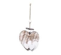 Pendentif Coeur en Bois Naturel Breloque Faite À La Main pour Saint-Valentin Ornement Suspendu pour Les Fêtes Et Décoration Quotidienne Artisanat