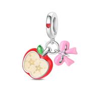 Pendentif coeur en sucre pomme, breloque pour bracelet, compatible avec le collier bracelet pandora
