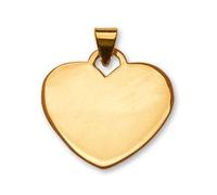 Pendentif Coeur Vermeil - 1001 BIJOUX - Grand Modèle - Plaqué Or - Hauteur 2,5 cm - Largeur 3 cm