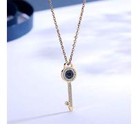 Pendentif Collier Bijoux Collier De Mariage Clé en Cristal Bleu en Acier Inoxydable 316L