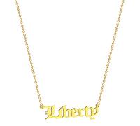 Pendentif Collier pour Femme avec Pendentif Lettre Liberty Fait à la Main en Or Bijoux cotillons