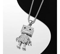 Pendentif Collier Simple Hip Hop Pleine Activité Robot Pendentif Couple Colliers Saint-Valentin Cadeau Bijoux pour Hommes Et Femmes Accessoires Meilleur Cadeau